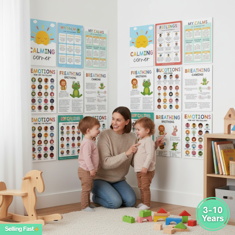 Mindful Sprouts® Emotional Growth Pack – 12 Calming Corner Prints for Kids